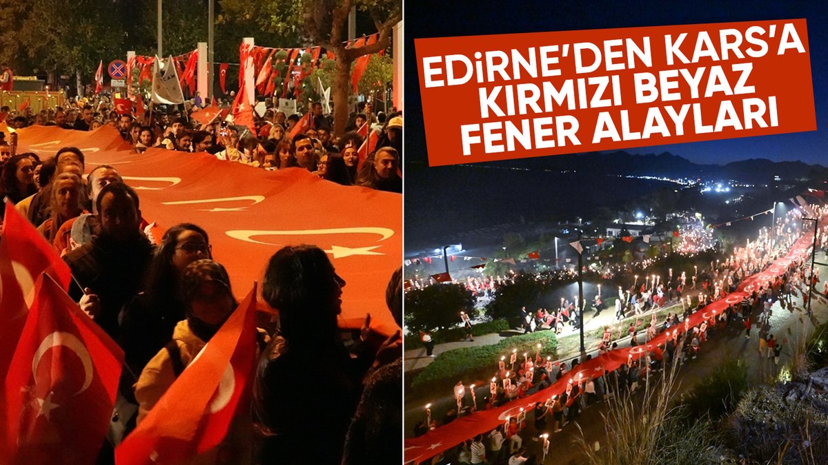 Yurdun dört bir yanında Cumhuriyet Bayramı için fener alayı