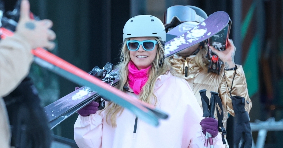 Heidi Klum ailesiyle kayakta